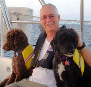 Charlie, Kira and Minnow wear their life jackets any time Legacy is underway.