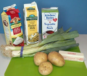 Ingredients for Leek and Potato Soup.