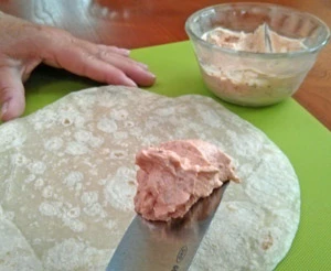 Lay out your base layer and add a good glob of your sticky layer